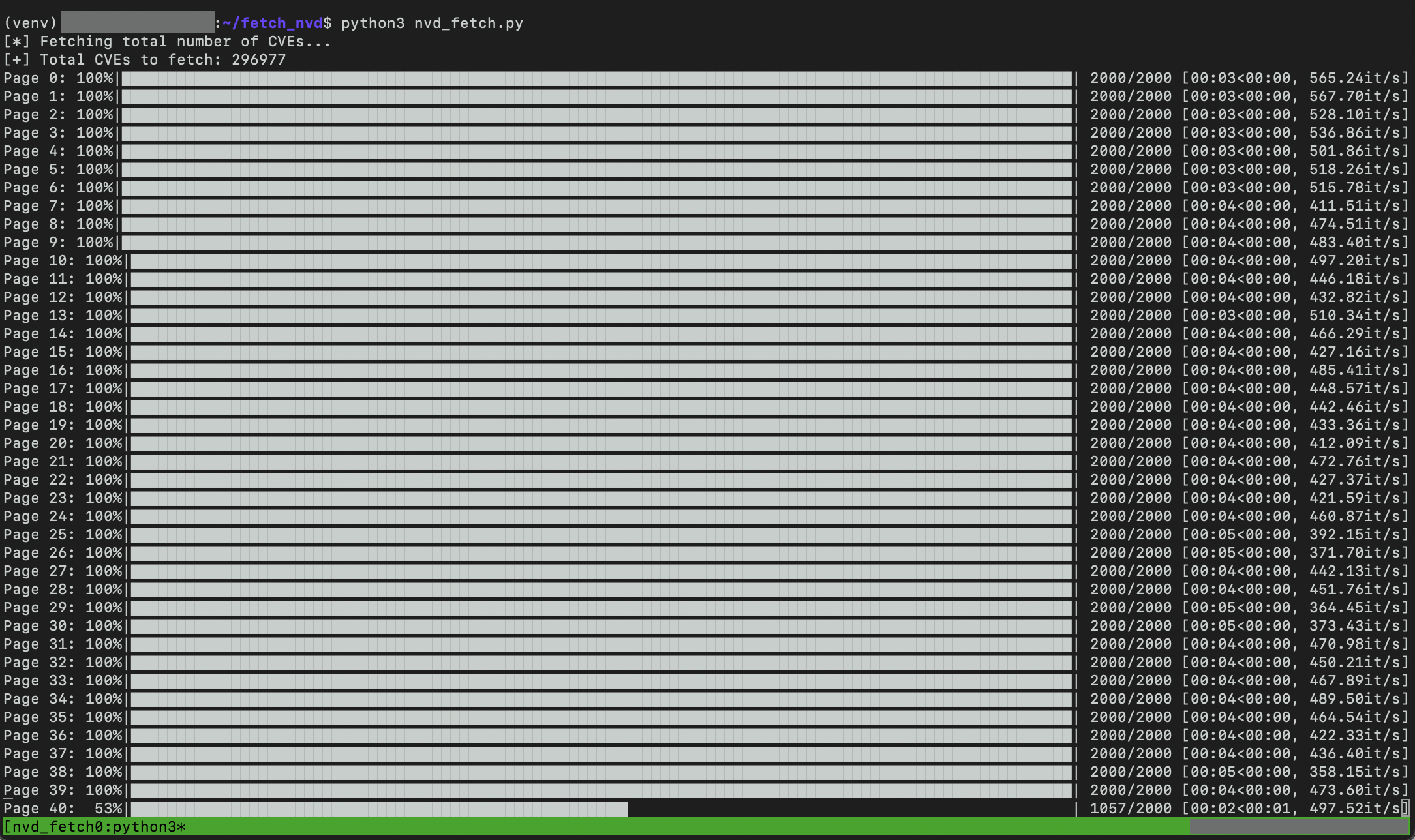 NVD Database Initial Fetch